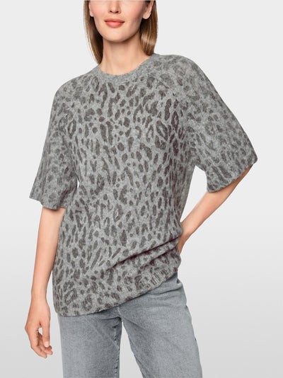 Marc Cain Sports Grey Animal Print Long Length Sweater BS41.30 M24
