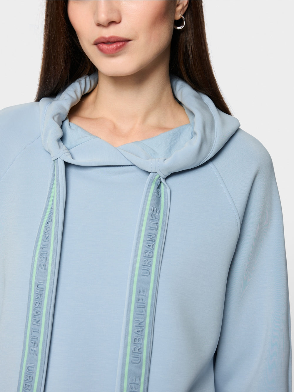 Marc Cain Sports Blue Relaxed Fit Sweatshirt with Hood BS44.05 J08