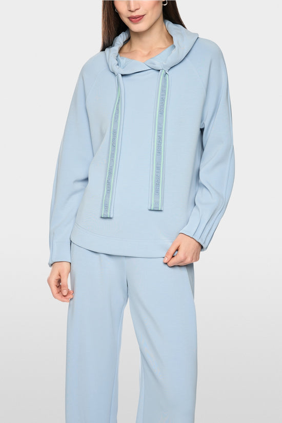 Marc Cain Sports Blue Relaxed Fit Sweatshirt with Hood BS44.05 J08