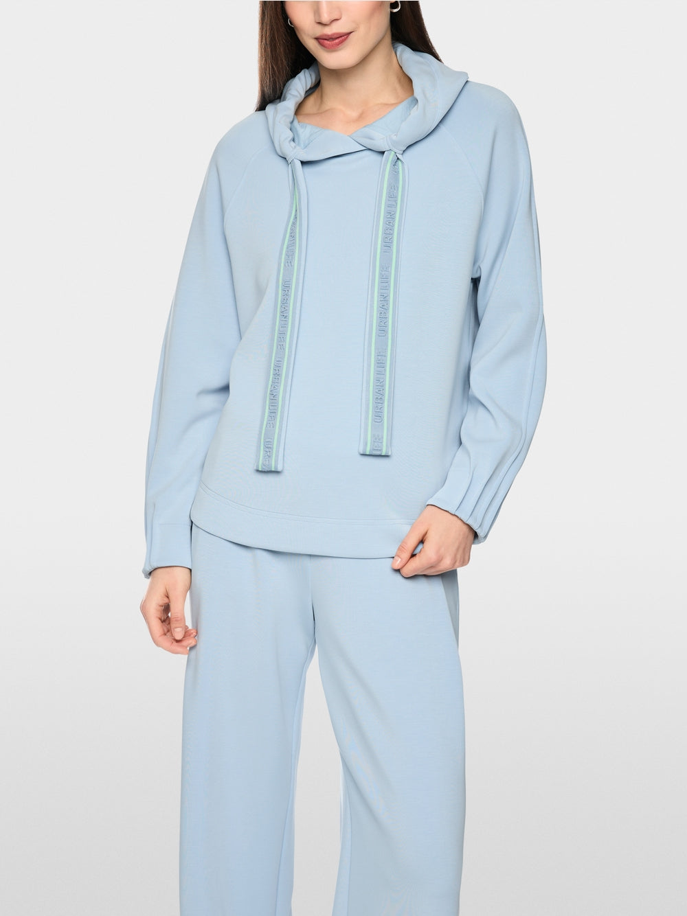 Marc Cain Sports Blue Relaxed Fit Sweatshirt with Hood BS44.05 J08