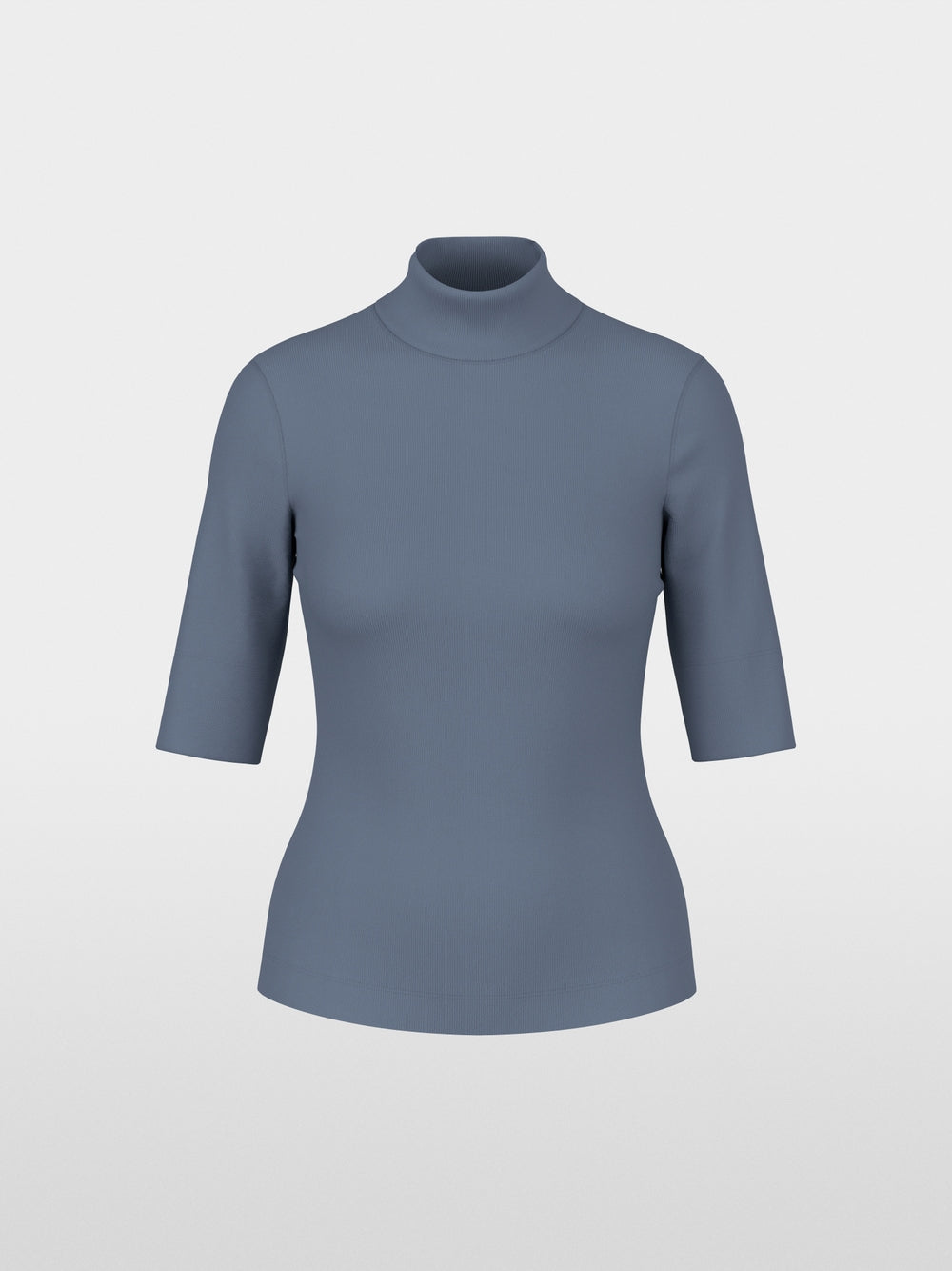Marc Cain Grey Basic T-Shirt with Stand-Up Collar