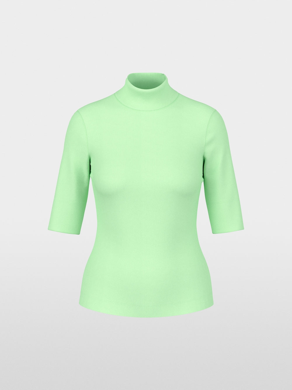 Marc Cain Green Basic T-Shirt with Stand-Up Collar