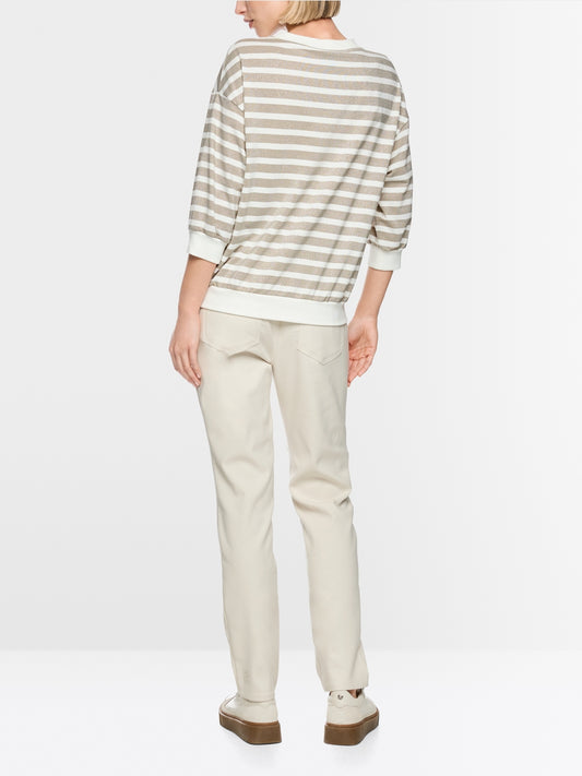 Marc Cain Sports Champagne Gold Lurex Stripe Top