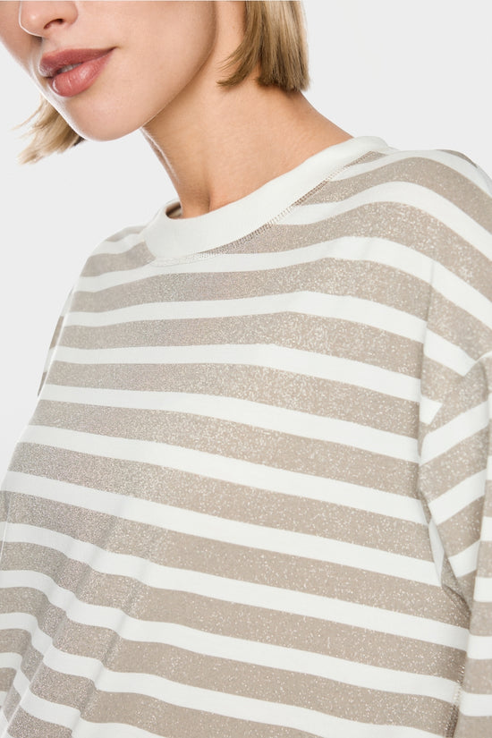 Marc Cain Sports Champagne Gold Lurex Stripe Top