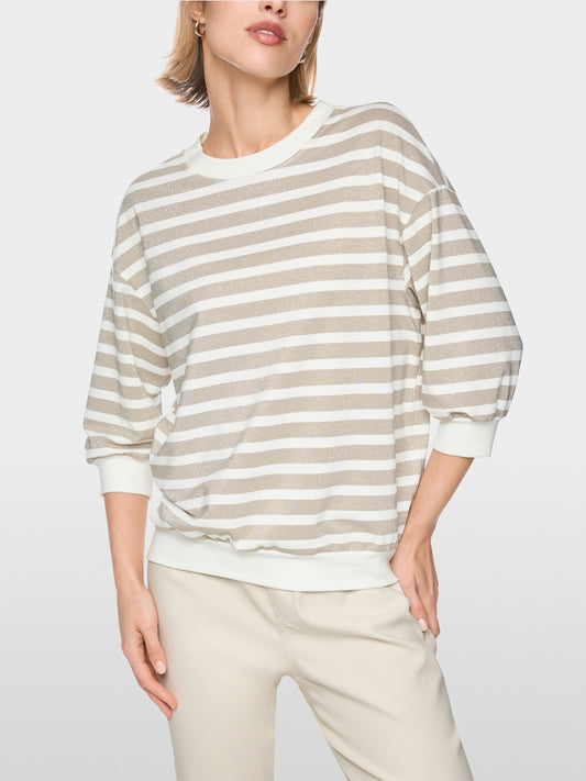 Marc Cain Sports Champagne Gold Lurex Stripe Top