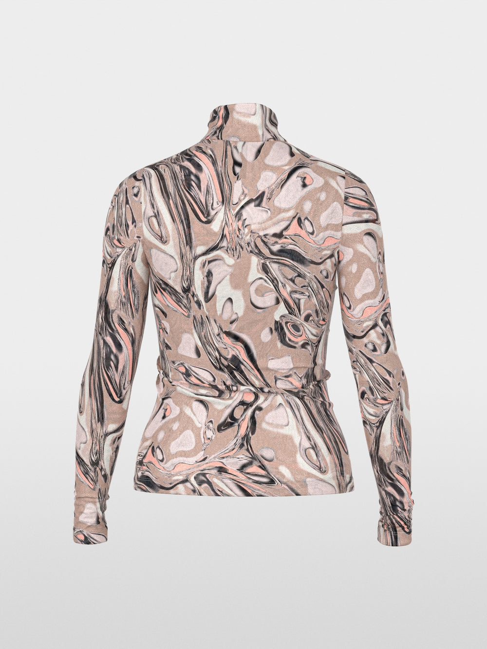 Marc Cain Sport Smoke Coloured Super-Stretch Top with Magma Print