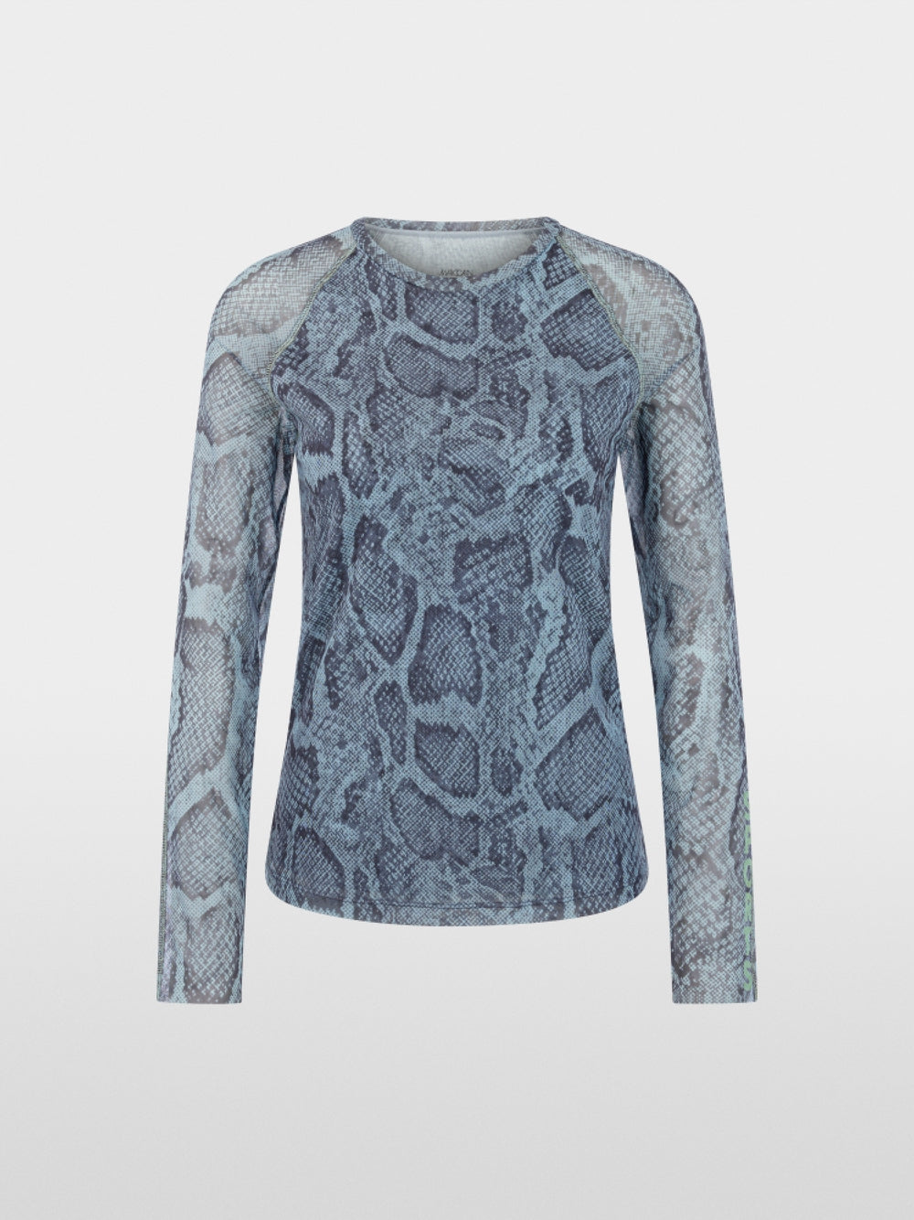 Marc Cain Sports Blue Mesh Top with Animal Print