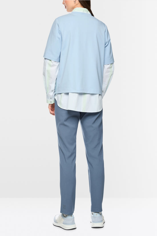 Marc Cain Sports Blue Soft Cotton Blend Round Neck T-Shirt