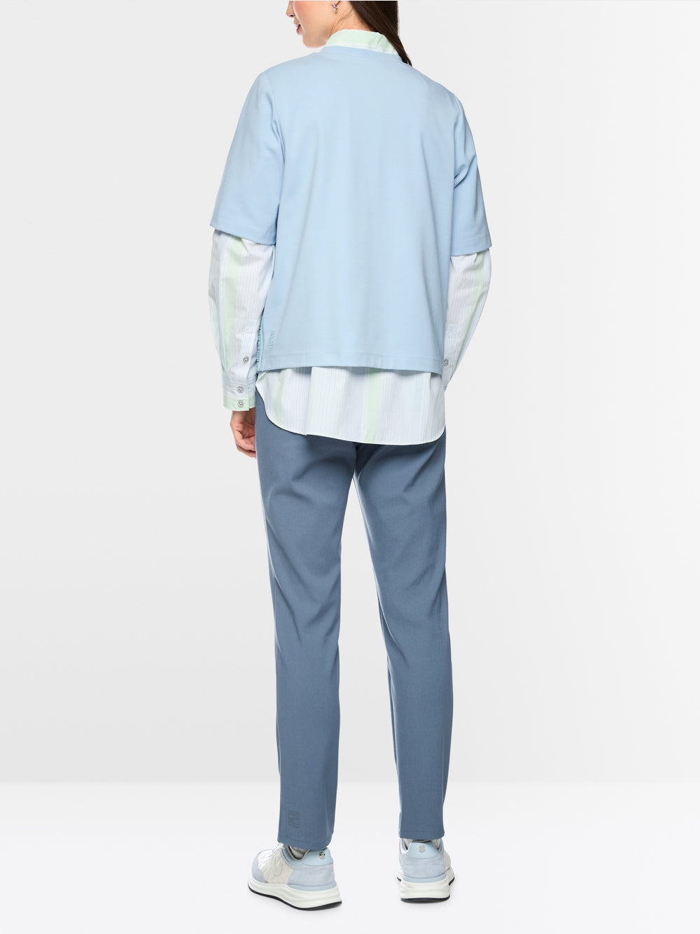 Marc Cain Sports Blue Soft Cotton Blend Round Neck T-Shirt