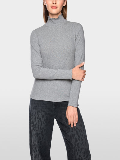 Marc Cain Sports Grey Long Sleeve Fitted Turtleneck Top BS48.43 J50