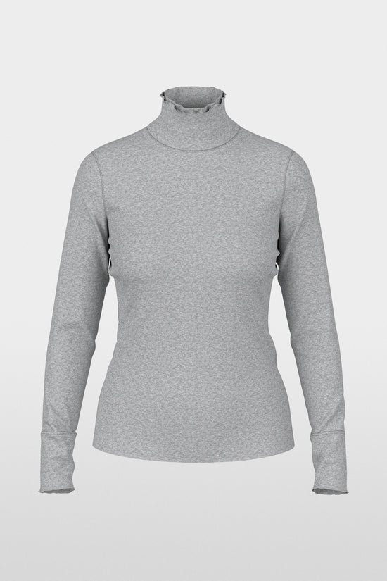 Marc Cain Sports Grey Long Sleeve Fitted Turtleneck Top