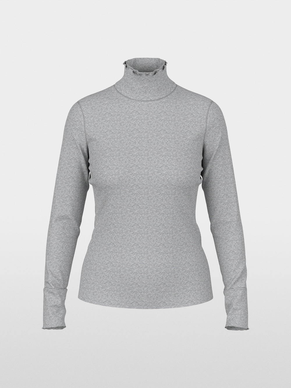 Marc Cain Sports Grey Long Sleeve Fitted Turtleneck Top