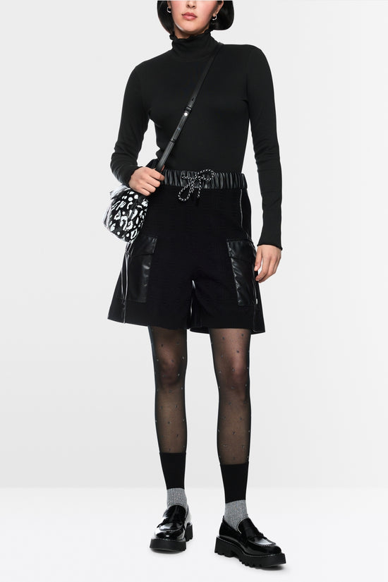 Marc Cain Sports Black Long Sleeve Fitted Turtleneck Top