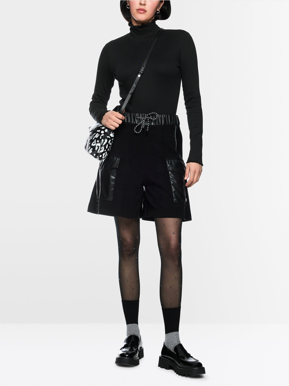 Marc Cain Sports Black Long Sleeve Fitted Turtleneck Top