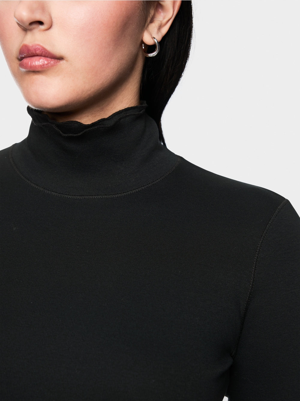 Marc Cain Sports Black Long Sleeve Fitted Turtleneck Top