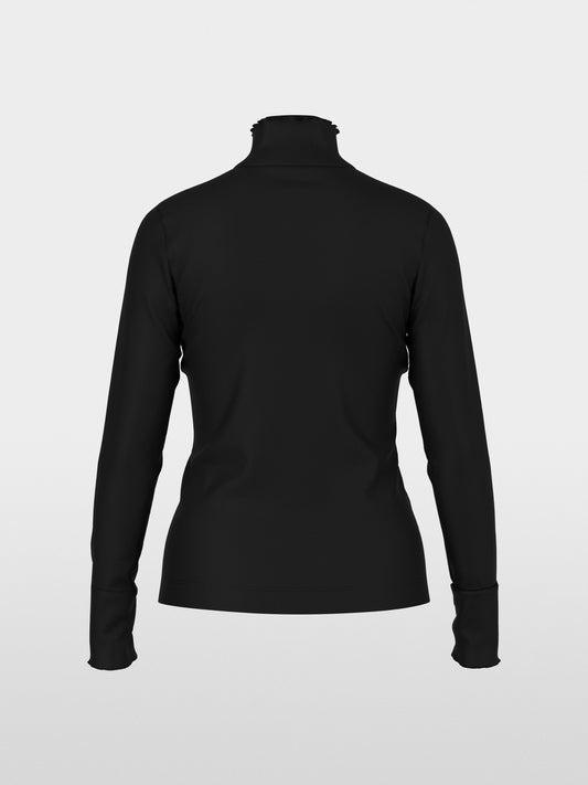 Marc Cain Sports Black Long Sleeve Fitted Turtleneck Top