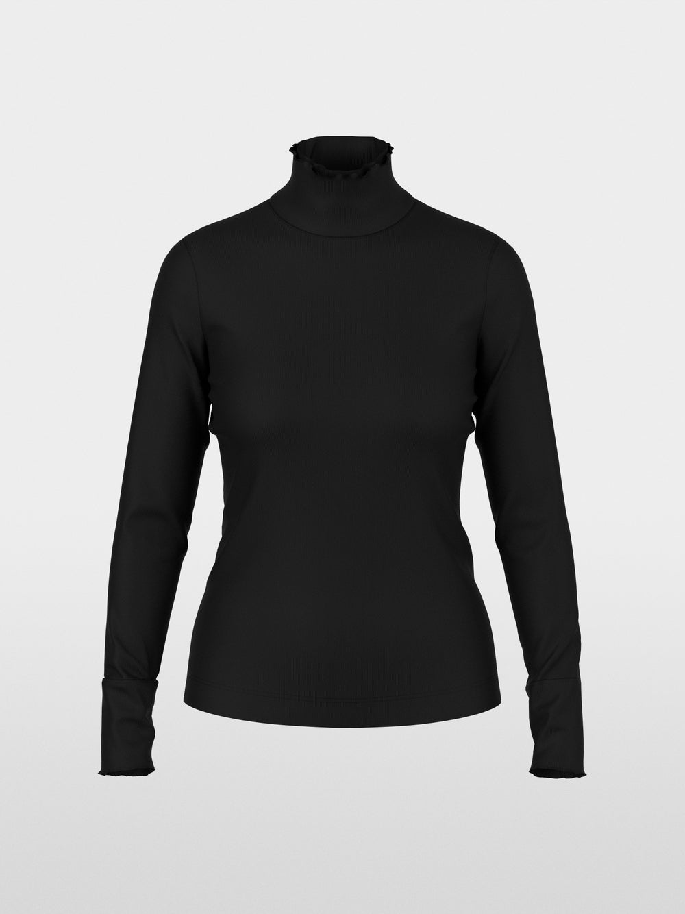 Marc Cain Sports Black Long Sleeve Fitted Turtleneck Top