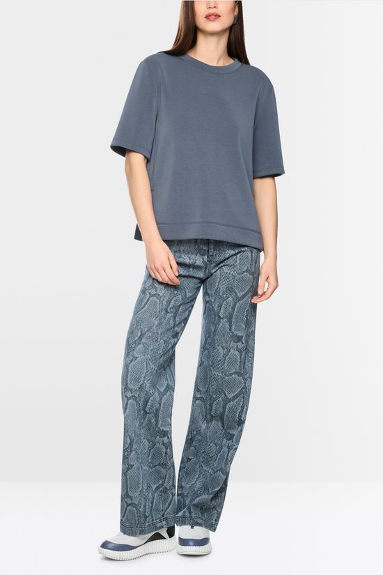 Marc Cain Sports Grey T-Shirt with Pleated Details