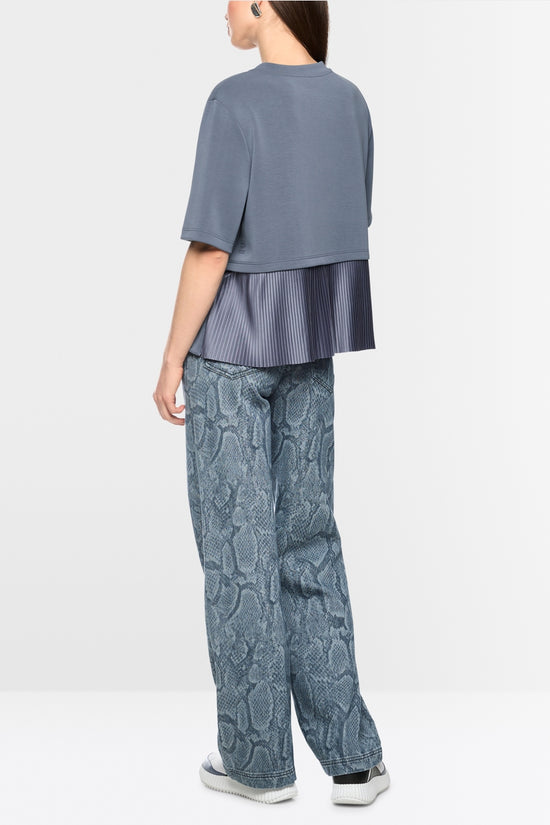 Marc Cain Sports Grey T-Shirt with Pleated Details