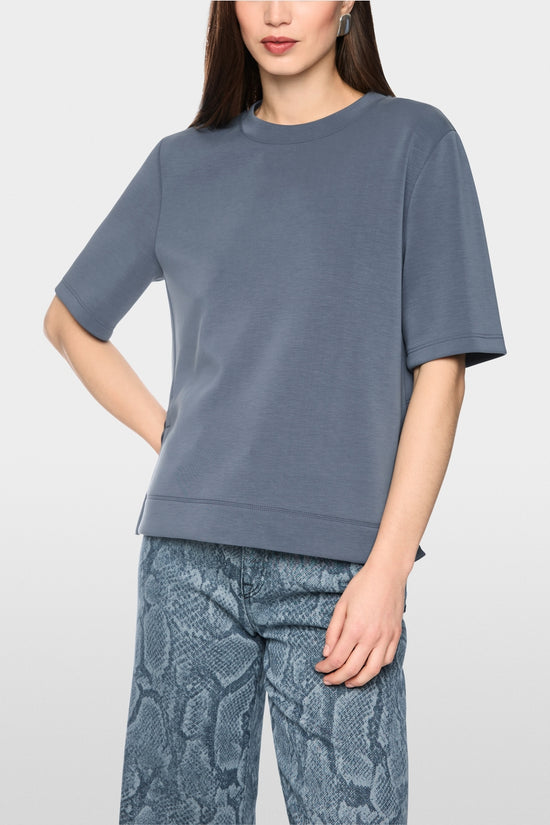Marc Cain Sports Grey T-Shirt with Pleated Details