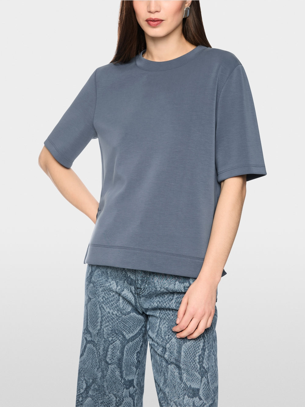 Marc Cain Sports Grey T-Shirt with Pleated Details