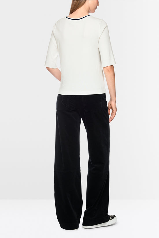 Marc Cain Sports Off White Cat in Sunglasses Print T-Shirt