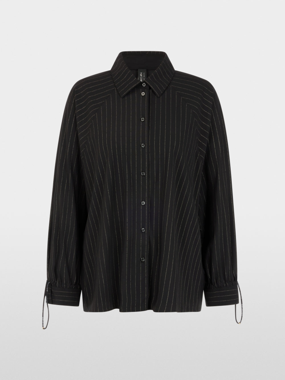 Marc Cain Sports Black Pinstripe Blouse with Batwing Sleeves