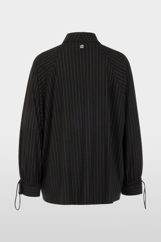 Marc Cain Sports Black Pinstripe Blouse with Batwing Sleeves