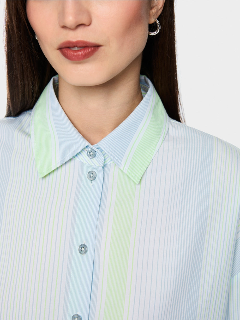 Marc Cain Sports Blue Stripe Cotton Blouse Shirt