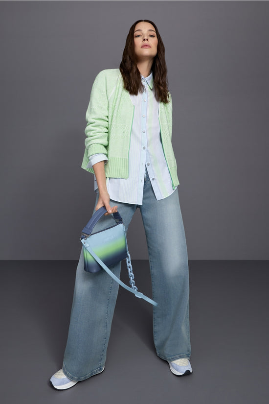 Marc Cain Sports Blue Stripe Cotton Blouse Shirt