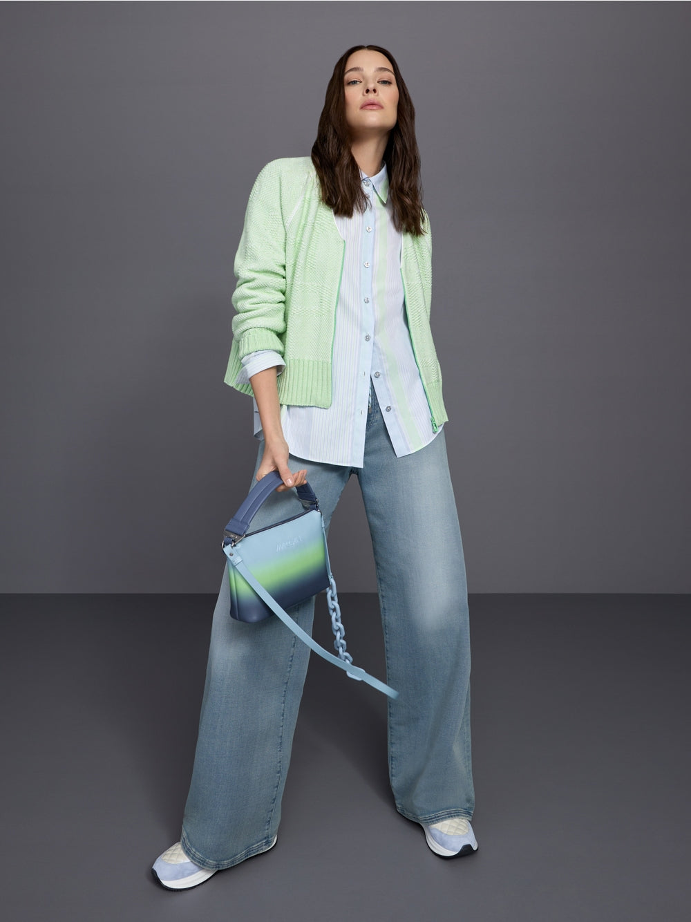 Marc Cain Sports Blue Stripe Cotton Blouse Shirt