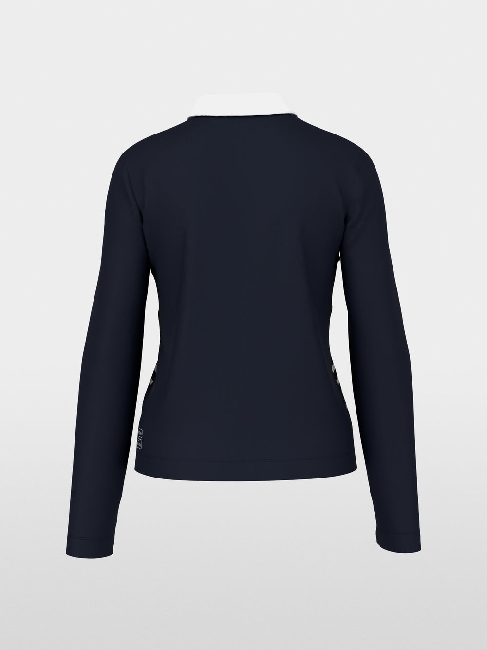 Marc Cain Sports Navy Ribbed Texture Polo Shirt with Stripes