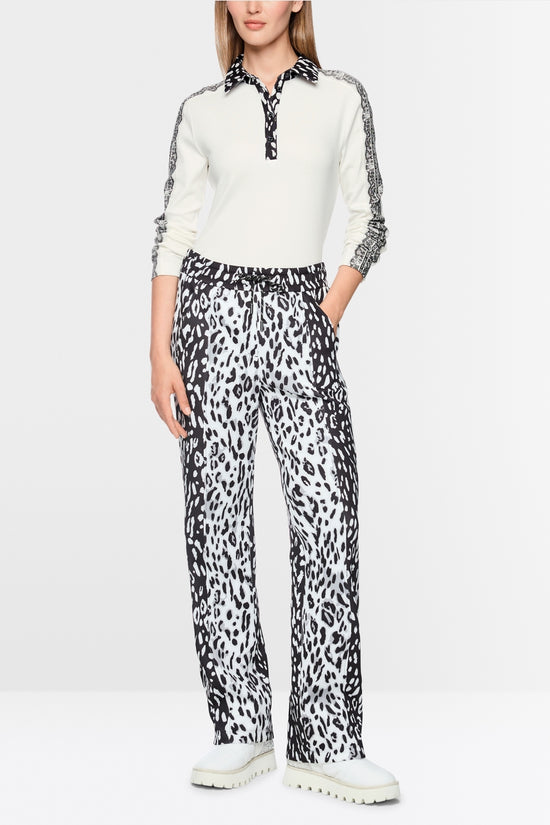 Marc Cain Sports Off-White Long-Sleeved Polo Shirt