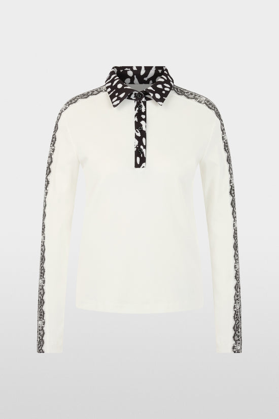 Marc Cain Sports Off-White Long-Sleeved Polo Shirt