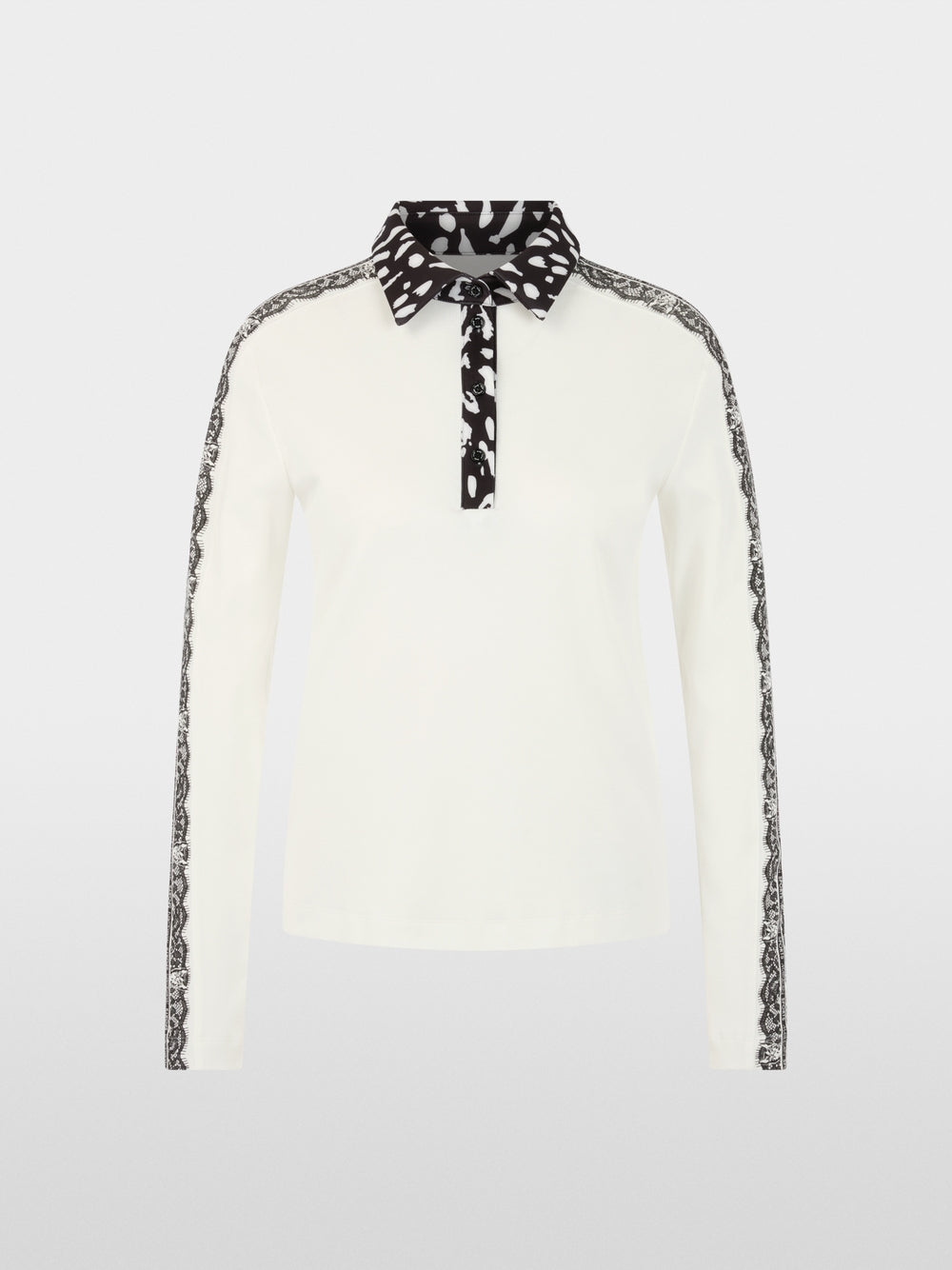 Marc Cain Sports Off-White Long-Sleeved Polo Shirt