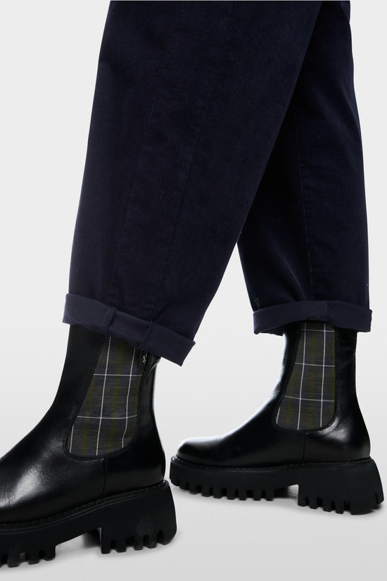 Marc Cain Navy RUMA O-Shape Relaxed Fit Cord Trousers
