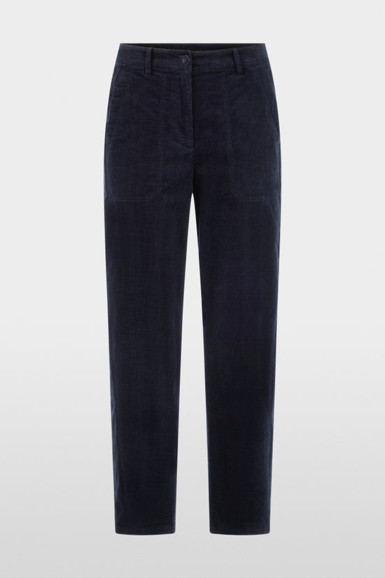 Marc Cain Navy RUMA O-Shape Relaxed Fit Cord Trousers