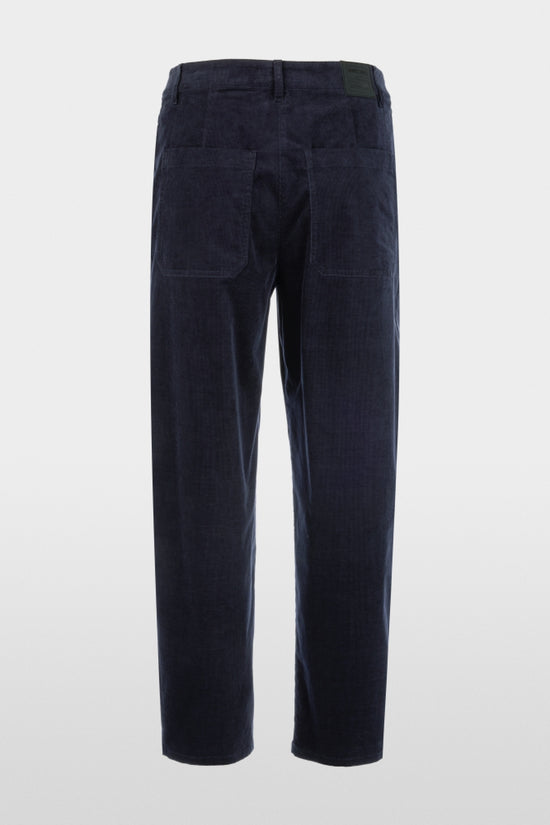 Marc Cain Navy RUMA O-Shape Relaxed Fit Cord Trousers