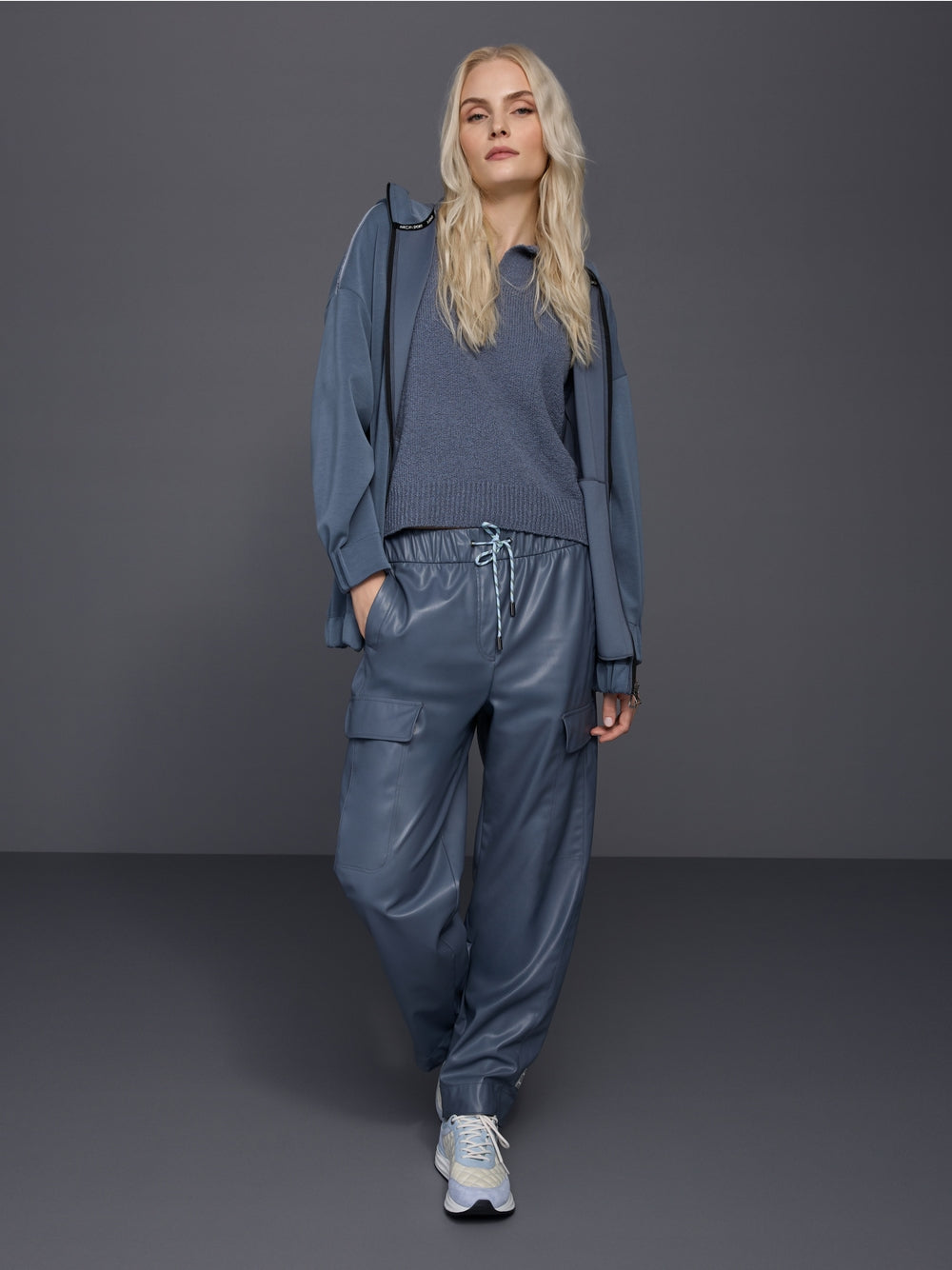 Marc Cain Sports Grey WUXI Faux Leather Trousers BS81.26 J07