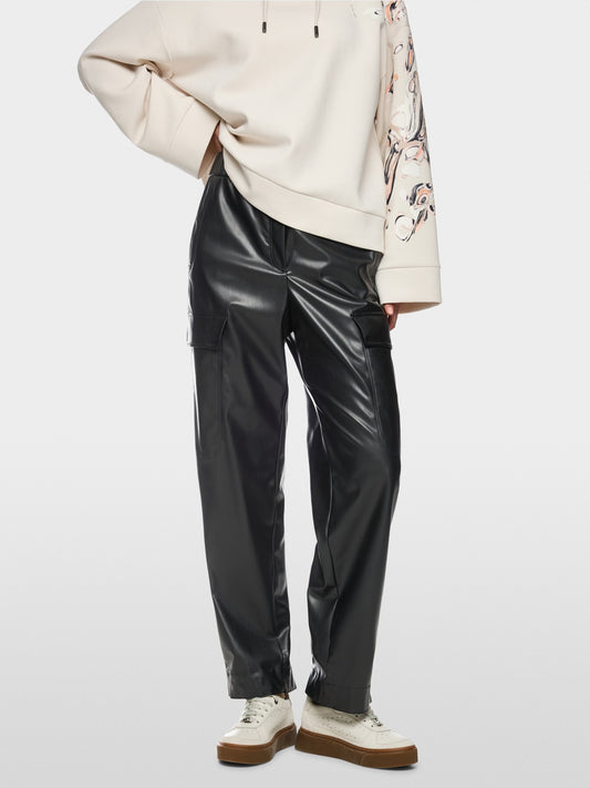 Marc Cain Sports Black WUXI Faux Leather Trousers