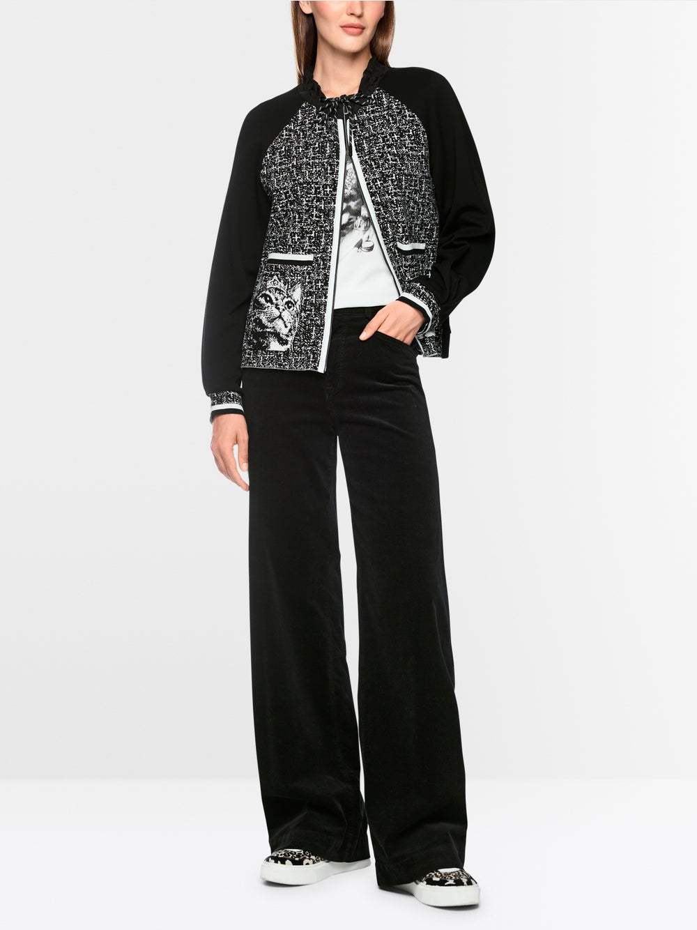 Marc Cain Sports Black WARRI Wide-Fit Trousers