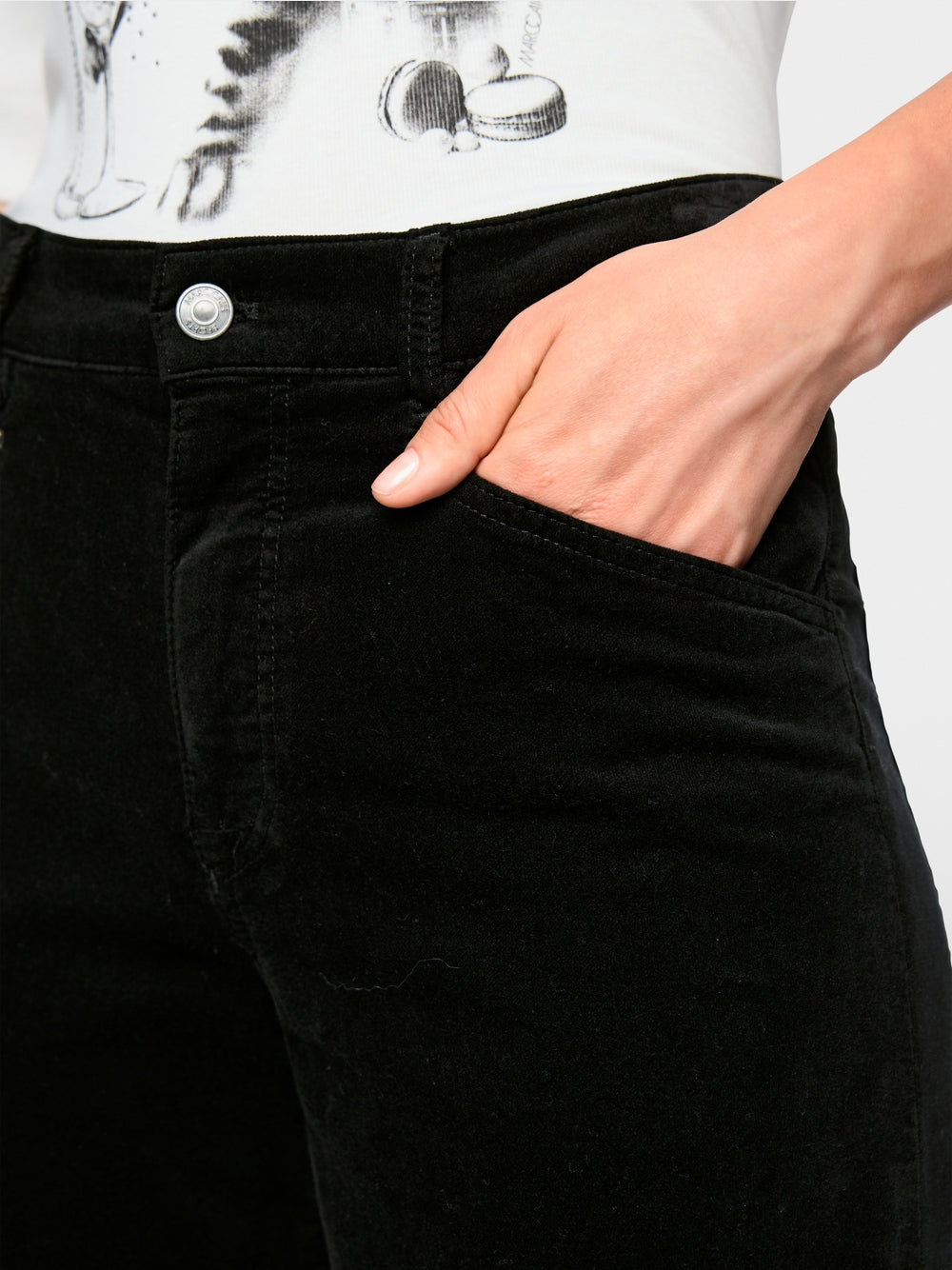 Marc Cain Sports Black WARRI Wide-Fit Trousers