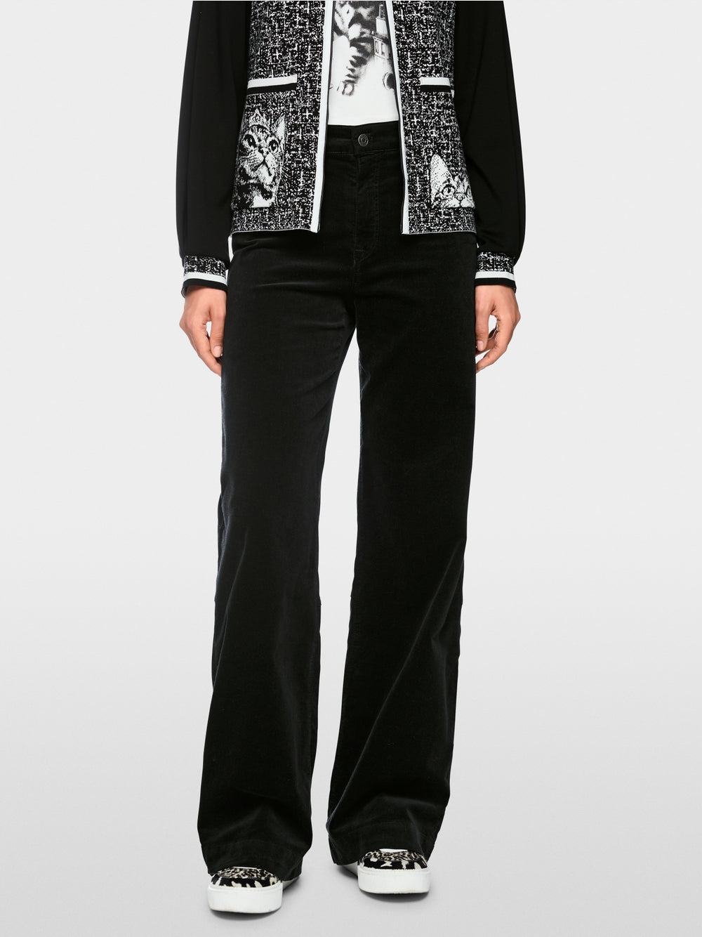 Marc Cain Sports Black WARRI Wide-Fit Trousers