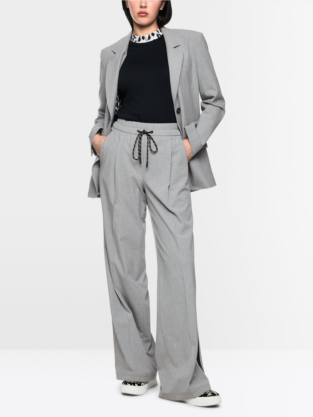 Marc Cain Sports Grey WEDI Wide Leg Pull-On Trousers