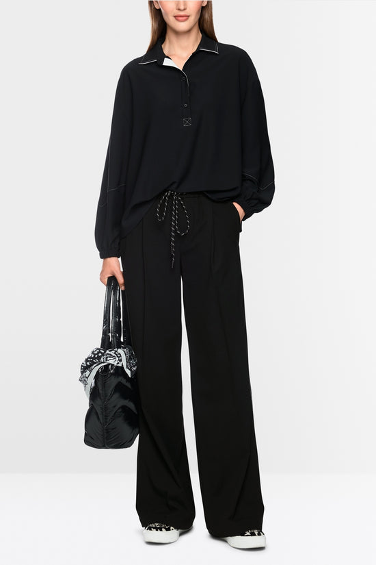 Marc Cain Sports Black WEDI Wide Leg Pull-On Trousers