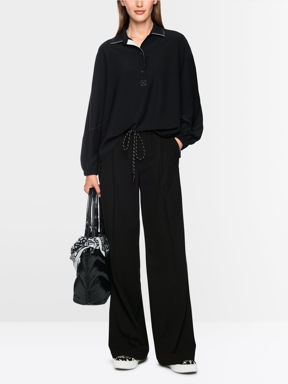 Marc Cain Sports Black WEDI Wide Leg Pull-On Trousers