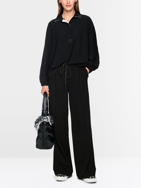 Marc Cain Sports Black WEDI Wide Leg Pull-On Trousers
