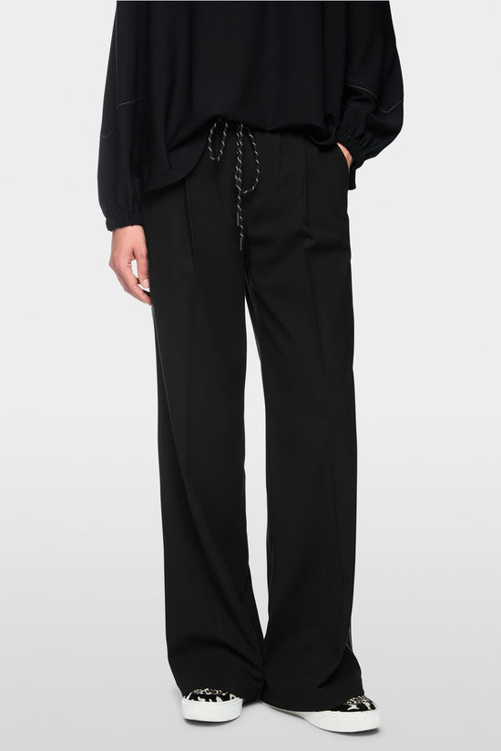 Marc Cain Sports Black WEDI Wide Leg Pull-On Trousers
