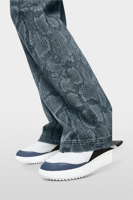Marc Cain Sports Blue Denim WIGAN Wide Cut Jeans with Animal Print BS82.23 D03