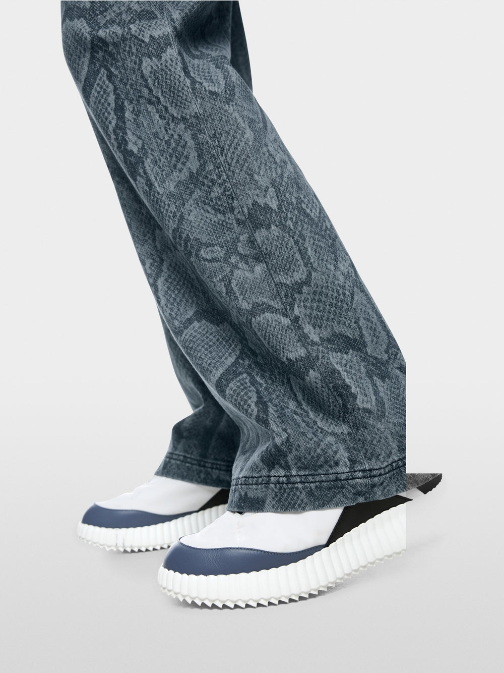 Marc Cain Sports Blue Denim WIGAN Wide Cut Jeans with Animal Print BS82.23 D03